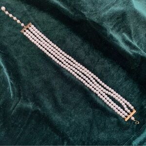 Vintage Faux Pearl Stacked Choker Style Necklace